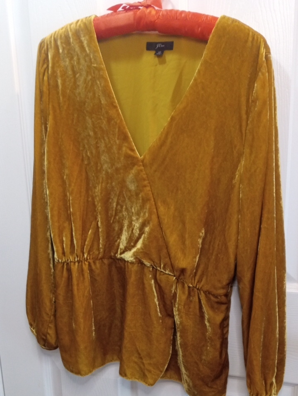 J. CREW CRUSH VELVET BLOUSE - Picture 3 of 8